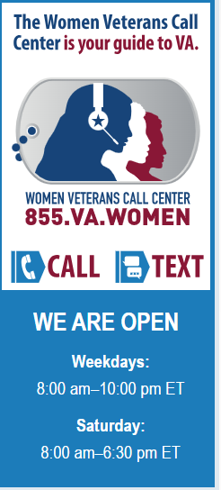Women Veteran VA Hotline information graphic